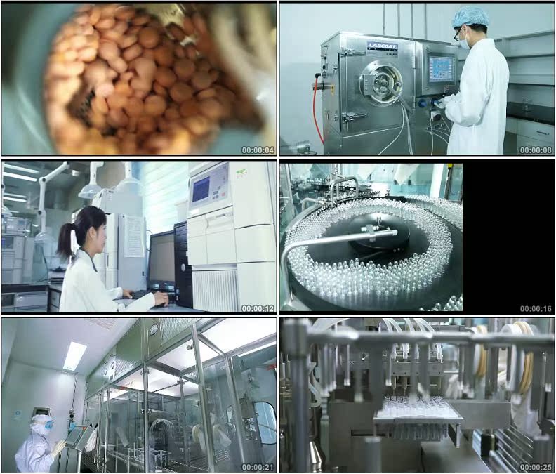 医务科研人员研发药物药片医疗器戒药厂生产高清实拍视频素材