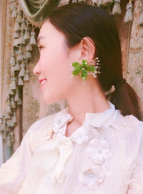 DD原创/繁花系列 手工夸张超仙气质满天星耳环 雪花奢华复古耳钉