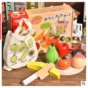 蔬菜新款3岁磁性木盒水果切切乐磁性木制做饭玩教具过家家玩具