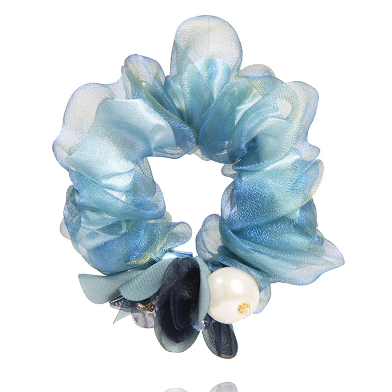 绢纱仿珍珠水钻发圈