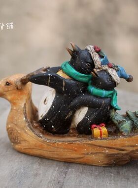 美式乡村风企鹅复古做旧装饰品