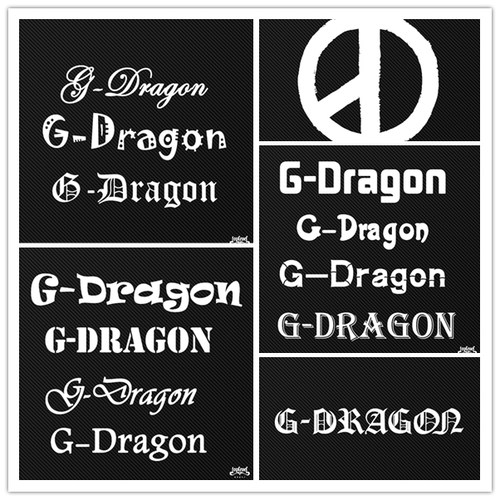 车贴 随意贴 GD权志龙G-Dragon BIGBANG偶像贴 英文文字定制