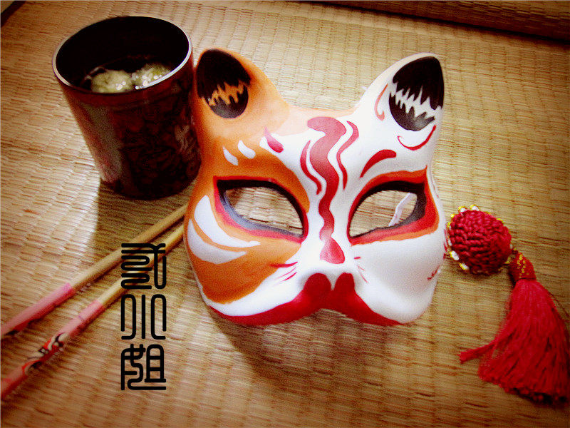 狐狸面具 和风手绘 猫咪老师