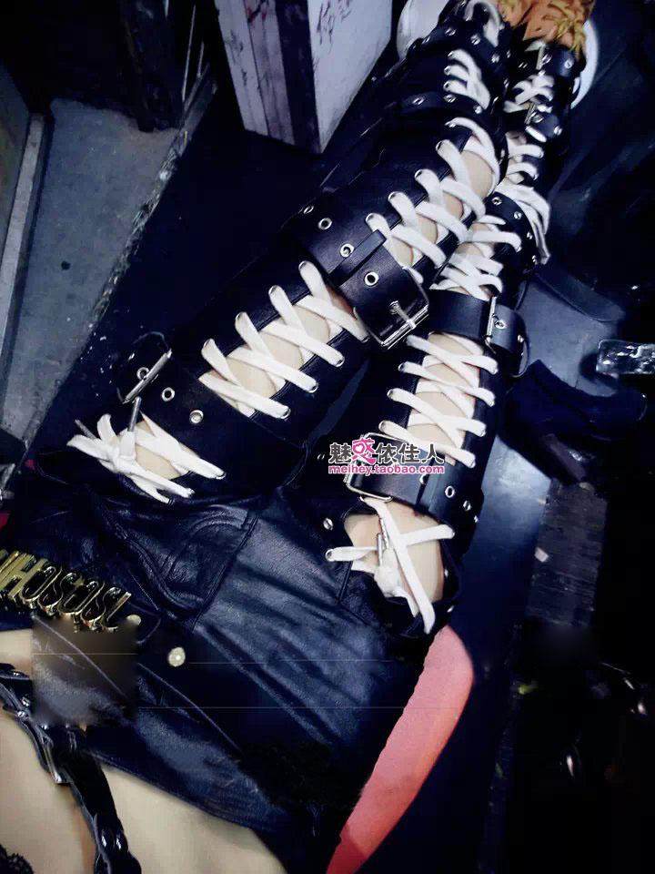 新款欧美风PU皮裤夜店女歌手ds绑带机车小脚舞台演出服爵士舞长裤,女装/女士精品,休闲裤,淘宝优惠券,粉丝福利购,淘宝优惠卷