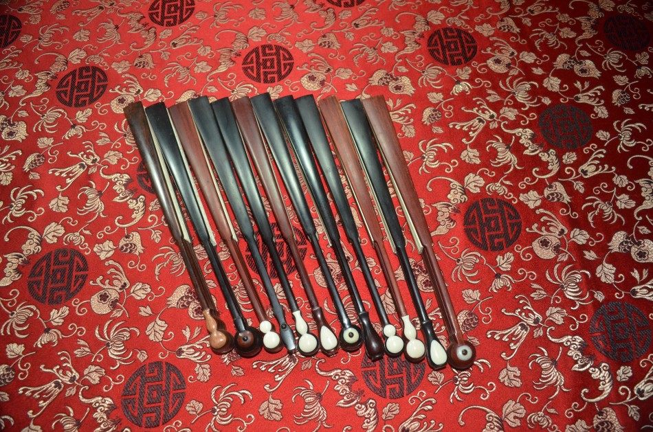 手工制作 红木扇 折扇 文玩 女式 多样式头型 和尚头葫芦头宝瓶头