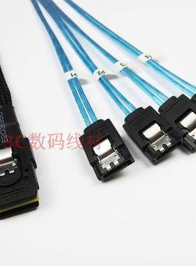 现货MINI SAS线SFF8087转4 SATA3服务器主板阵列卡1分4硬盘数据线
