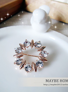 【亦许家】韩国韩版时尚饰品镀18Kother/其他超闪火彩女胸花胸针