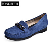 Fondberyl/feibolier-fall 2015 new Sheepskin metal chain with lazy women shoes FB53112331