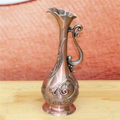 印度手工艺品铜器厂家直销9英寸一只玫花瓶家居装饰节日礼品YT530