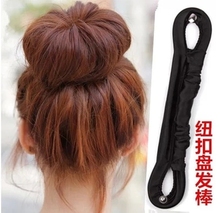 韩版发饰布艺纽扣盘发棒盘发盘发器1