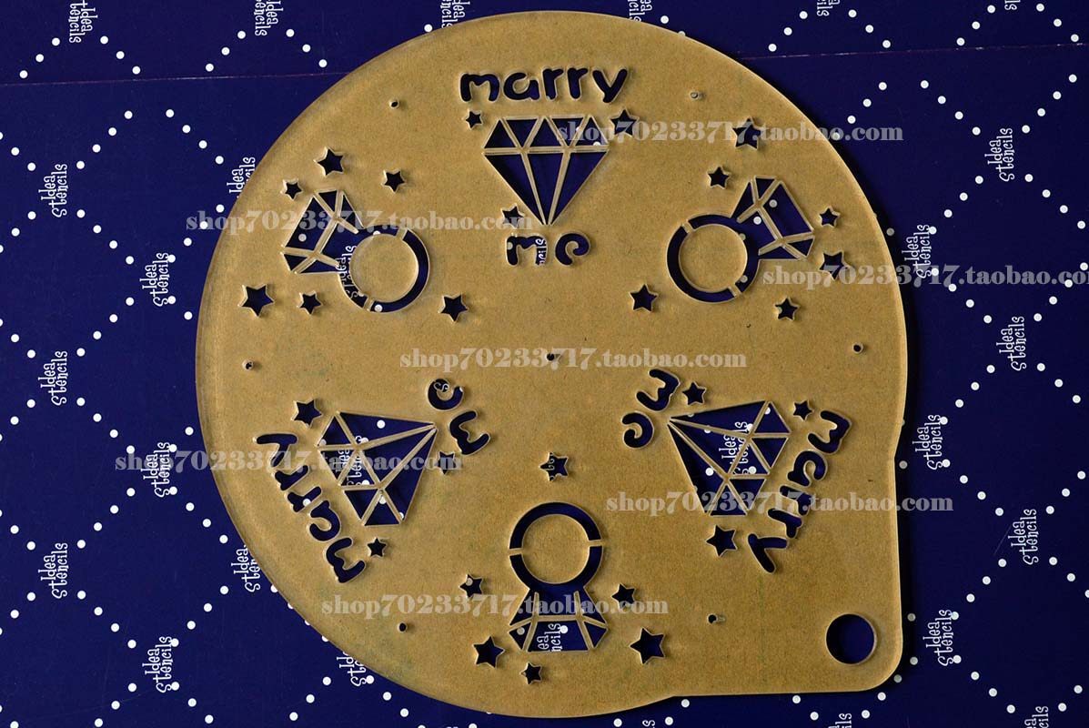 六等分/钻石钻戒 marry me/亚克力糖霜模/糖粉筛/蛋糕模/喷花喷画