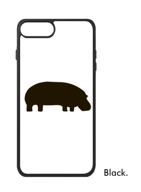 适用于iPhone黑色河马动物剪影Xr手机壳max保护套678plus硅胶11