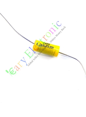 630V发烧无极铜脚音频音响0.068uf 黄色穿心轴向胆机耦合薄膜电容