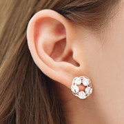 Sweet personality makeup new Garland diamond earrings jewelry female Korean fashion quality crystal pierced earrings