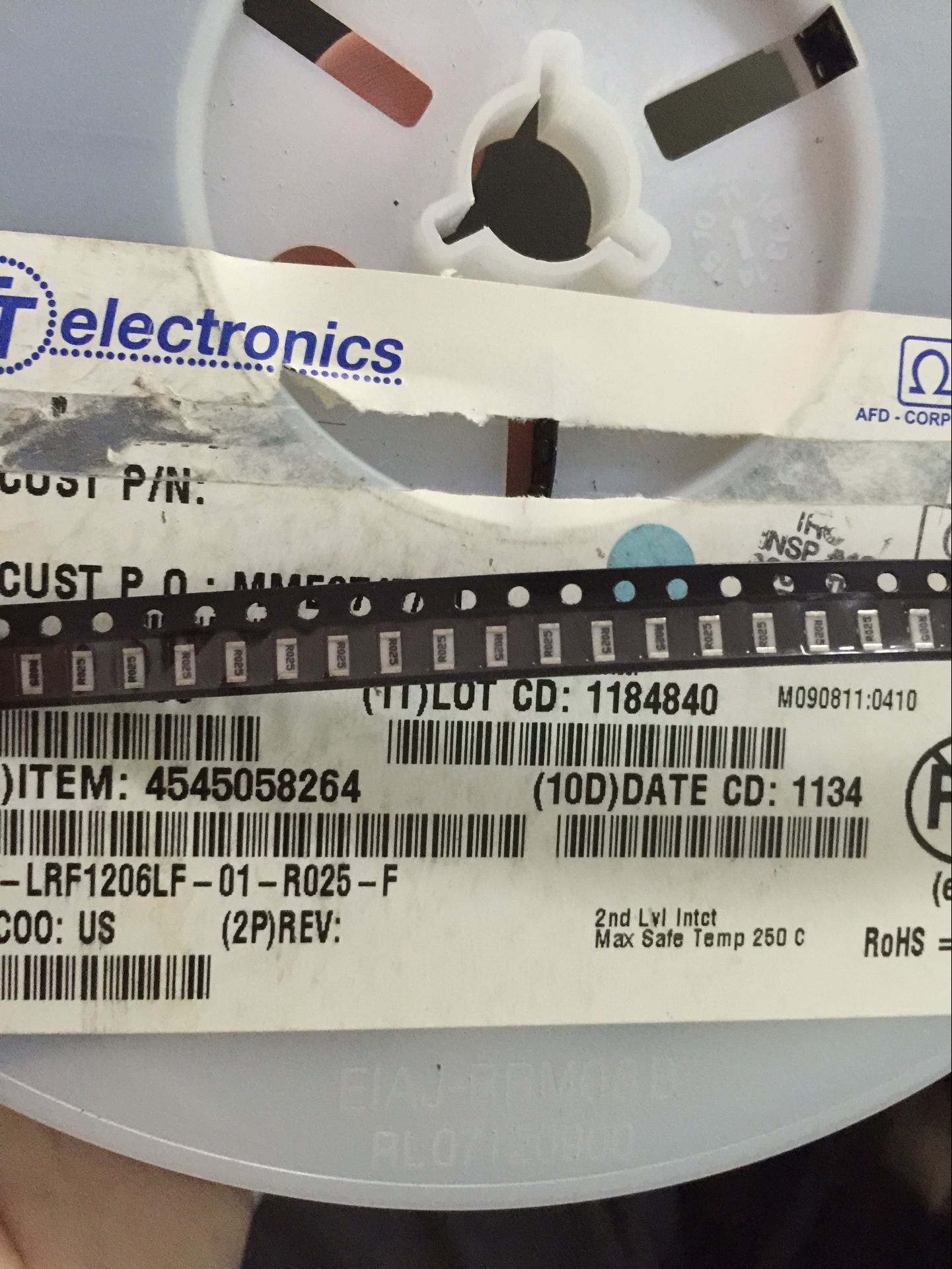 IRC 陶瓷電阻 LRC-LRF1206LF-01-R025-F 1W 1206-0.025R 1%