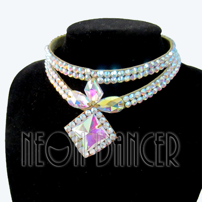 NEON DANCER 女拉丁舞服配饰 国标舞脖饰 摩登舞项链 AB彩钻