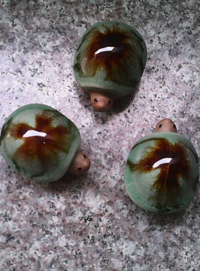 天下龙泉茶道香道富贵小乌龟摆件 哥窑汝窑点彩茶宠物摆件TPD-240