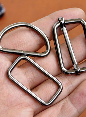 内径2.5 3.2 3.8cm材料金属日字扣箱包配件方扣三档扣两挡扣d形环