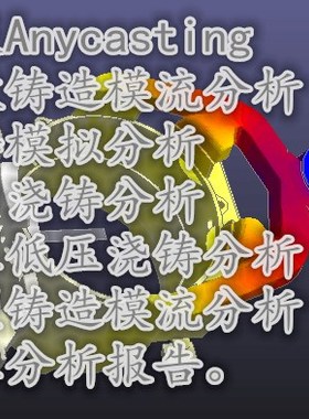 正版Anycasting代做铸造模流分析/浇铸模拟分析/重力浇铸分析
