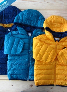 【4折】阳光鼠童装短款羽绒服轻薄 冬装男童女童连帽拉链外套特价