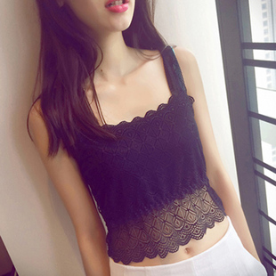 百搭显瘦小吊带抹胸背心打底衫 防走光弹力蕾丝抹胸裹胸 女装 夏季