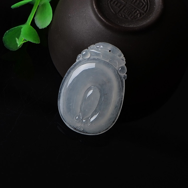 玉石寨玉器 保真高冰种玉坠缅甸正品a货翡翠玉福贝项坠精工送证书