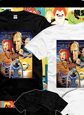 衣服纯棉T恤短袖第五元素吕克贝松布鲁斯威利斯米拉乔沃维奇