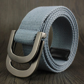 双环扣D字帆布腰带 糖果色潮韩版 休闲皮带 经典 有大码 男女士学生