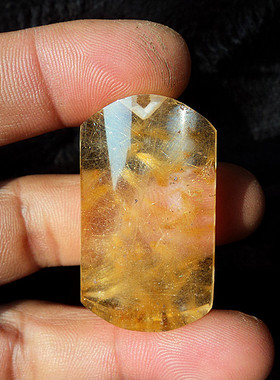 晶山角天然钛晶金发晶顺发无事牌吊坠挂件 42×25×13mm 25g