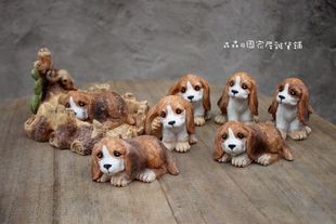 外贸美式乡村树脂汽车狗家居摆件世界名犬仿真狗动物造型创意礼物