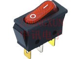 【中讯】船型开关 翘板电源开关 KCD3-EG-102N 带灯 红色三脚两档