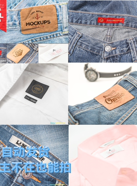 服装牛仔裤衬衫吊牌标签贴图PSD分层模板 提案神器VI应用智能图层