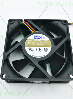 原装 AVC DA08025B48S 48V 0.21A 8025 4线 交换机 散热风扇 8cm