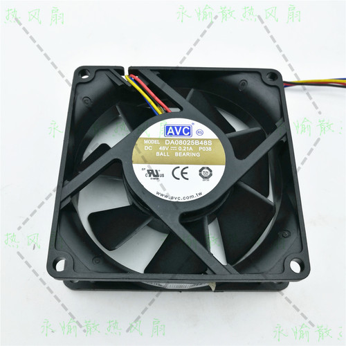 原装 AVC DA08025B48S 48V 0.21A 8025 4线 交换机 散热风扇 8cm