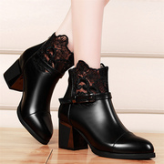 Thick shield Fox with sexy lace platform high heel shoes women pointed deep mouth shoe new 2015 winter tide