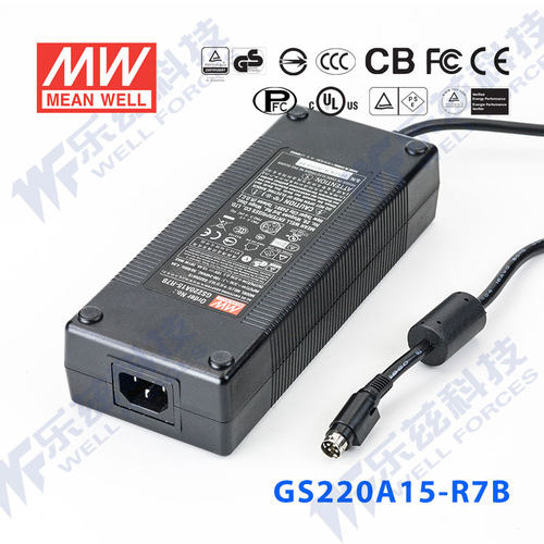 特价明纬15V工业电源适配器220W GS220A15-R7B节能三插CCC认证 - 封面