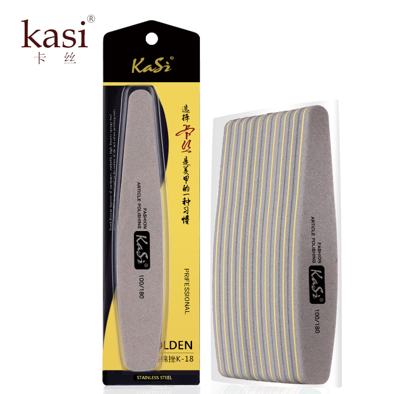 KaSi làm móng hai mặt đánh bóng dải chà đánh bóng Purlining Wax dải Fine Sponge che giấu móng tay làm sáng công cụ chăm sóc kìm cắt móng chân