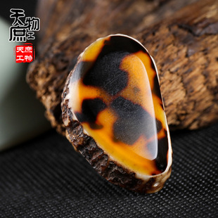 天然鹿角镶仿龟壳吊坠把玩挂件 佛珠配饰角雕工艺品