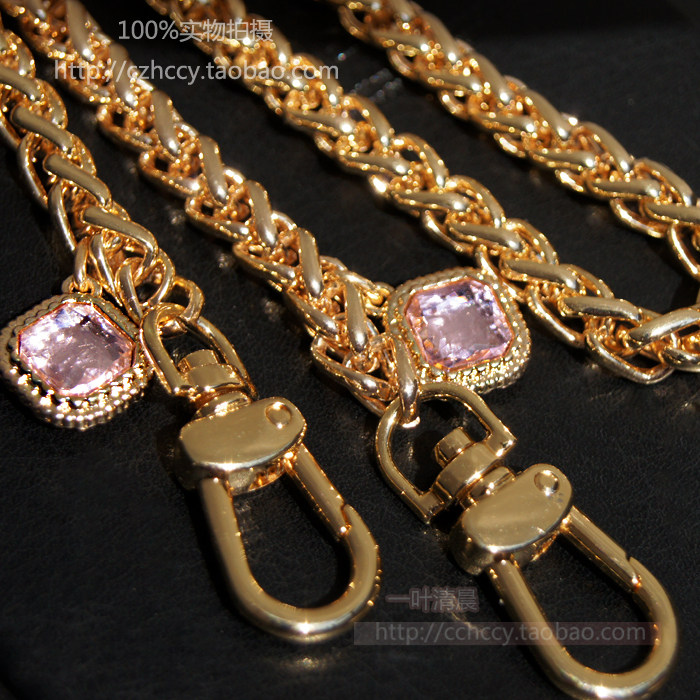 DIY 链条配件  粉色宝石吊坠8MM灯笼麻花链金属包带装饰链,饰品/流行首饰/时尚饰品新,链条,淘宝优惠券,粉丝福利购,淘宝优惠卷