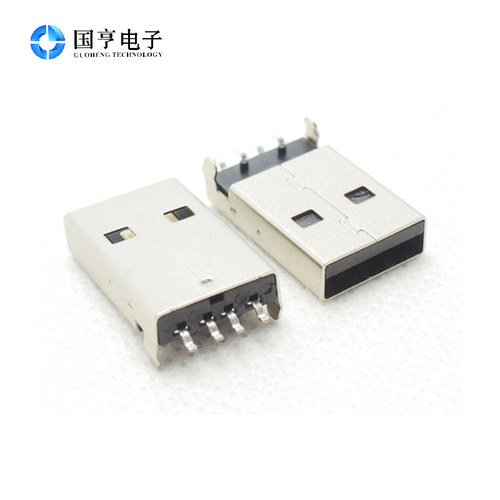 USB公头 4P 贴片式 黑色 90度 UAM-06 U盘插头
