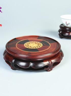 圆形玉石古玩古董瓷器红木雕刻