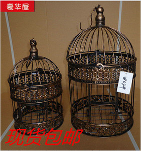 欧式田园铁艺鸟笼 复古摄影道具鸟花笼 婚庆用品 装饰花笼 特价