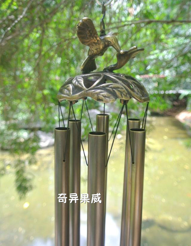 外贸纯铜工艺品蜂鸟铜管风铃庭院走廊家居店铺装饰品风水招财