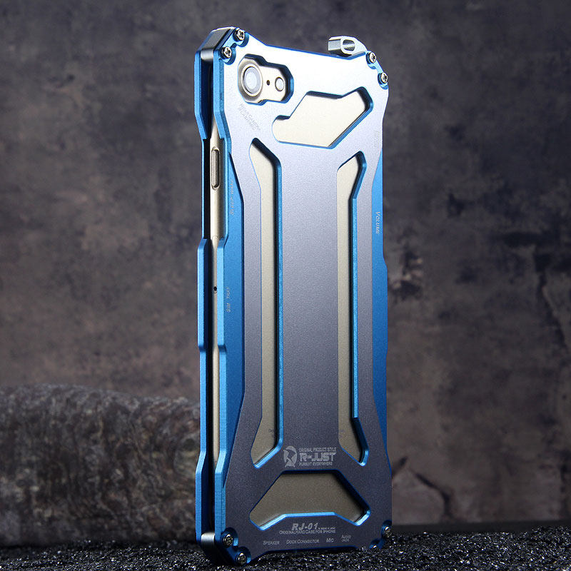 R-Just Gundam Aerospace Aluminum Contrast Color Shockproof Metal Shell Outdoor Protection Case for Apple iPhone 7 Plus