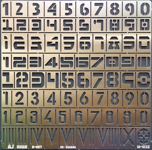 1/35 多款罗马数字字体坦克模型漏喷改造蚀刻片