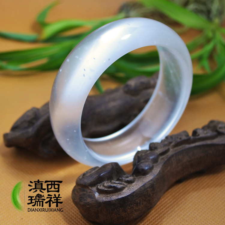 滇西瑞祥 a货水沫玉石水沫子与翡翠共生玉镯女手镯女sm538 57.8mm