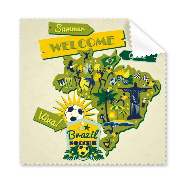 欢迎来到巴西夏天游戏足球万岁眼镜布屏幕清洁布礼物手机屏幕擦