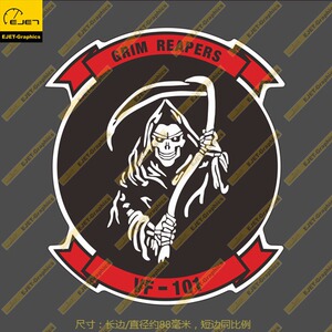 VF-101死神镰刀中队徽章个性新款徽章贴纸车贴行李箱贴