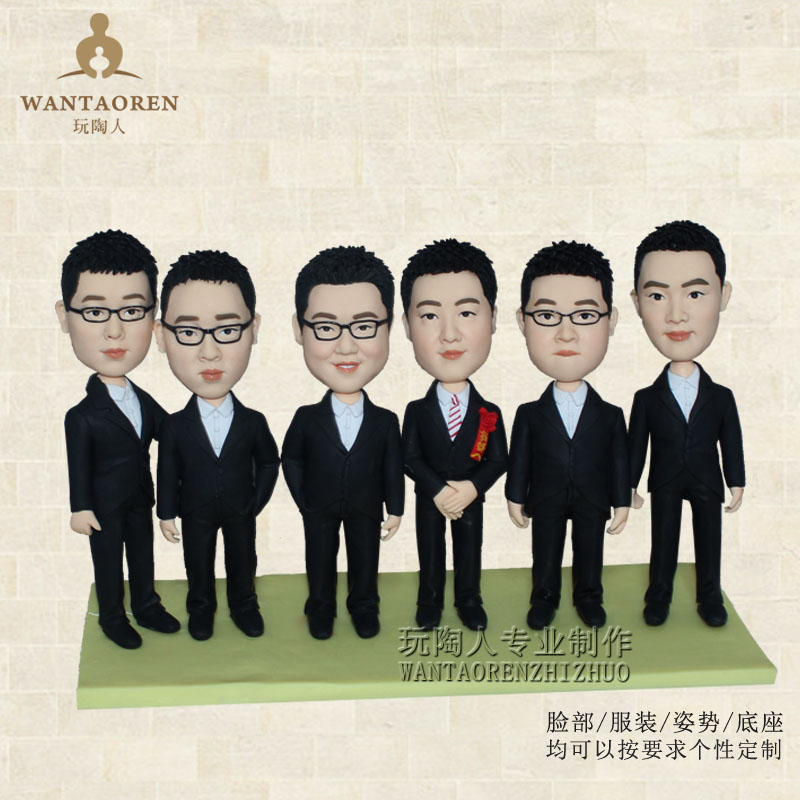 公司团购——DIY软陶公仔真人人偶捏泥人泥塑来图定制团体礼物