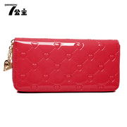 Princess 2015 new wallet large zip around wallet Korean fashion heart embossed card card bag change bag-mail